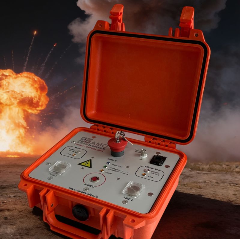 Firing control unit for safe and accurately timed tests