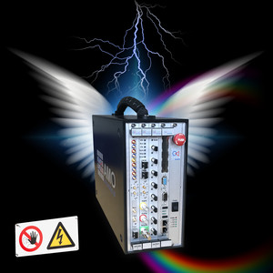 Monitoring and emergency shut down control unit for high power and high voltage tests
